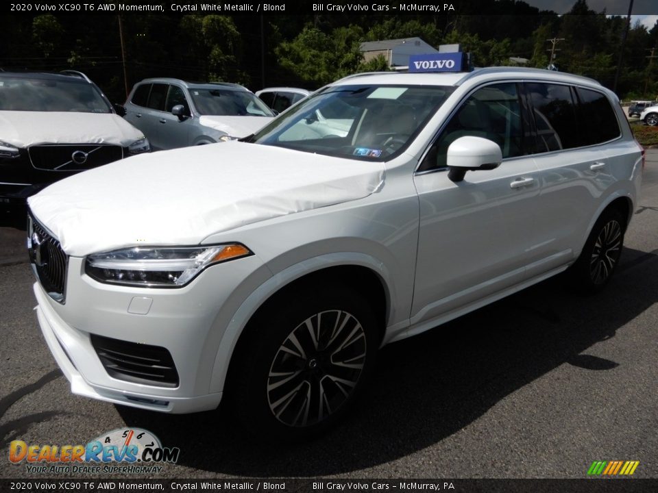 2020 Volvo XC90 T6 AWD Momentum Crystal White Metallic / Blond Photo #5