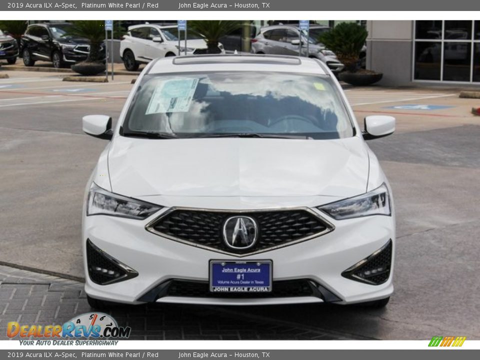 2019 Acura ILX A-Spec Platinum White Pearl / Red Photo #2