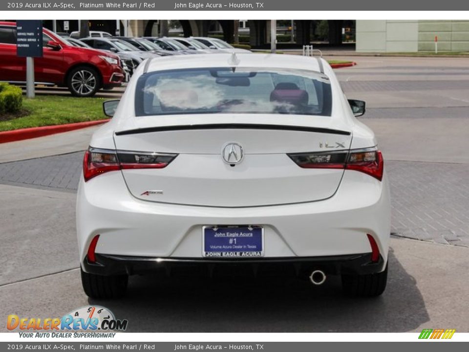 2019 Acura ILX A-Spec Platinum White Pearl / Red Photo #6