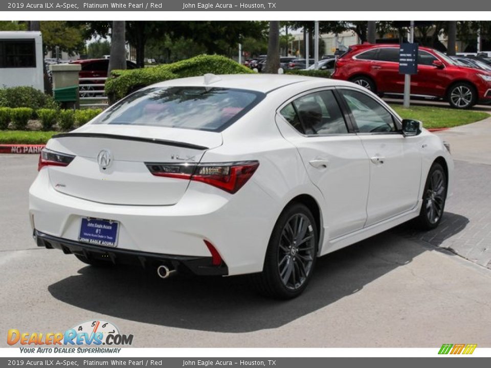 2019 Acura ILX A-Spec Platinum White Pearl / Red Photo #7