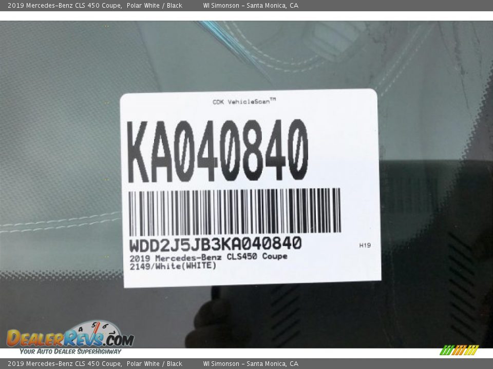 2019 Mercedes-Benz CLS 450 Coupe Polar White / Black Photo #12