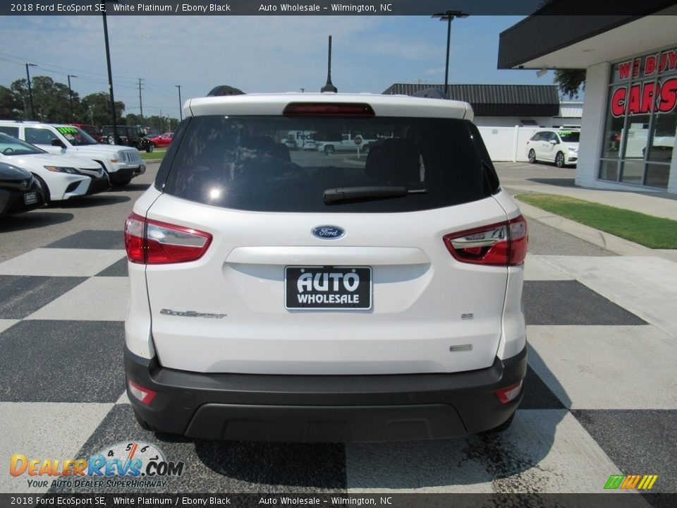 2018 Ford EcoSport SE White Platinum / Ebony Black Photo #4