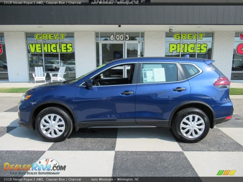 2018 Nissan Rogue S AWD Caspian Blue / Charcoal Photo #1