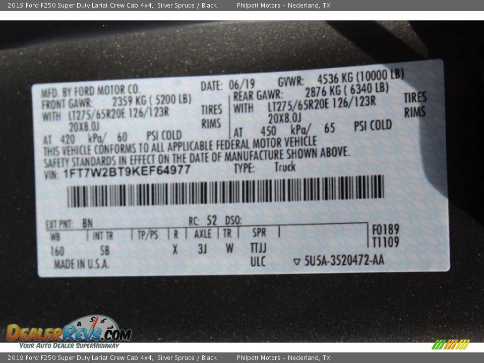 2019 Ford F250 Super Duty Lariat Crew Cab 4x4 Silver Spruce / Black Photo #24