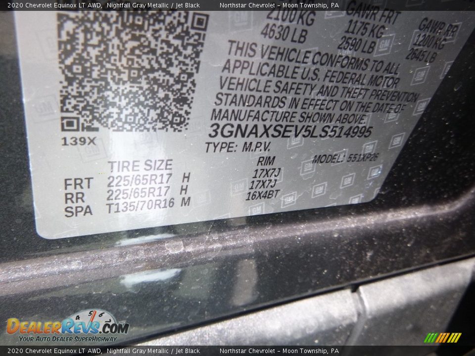 2020 Chevrolet Equinox LT AWD Nightfall Gray Metallic / Jet Black Photo #16