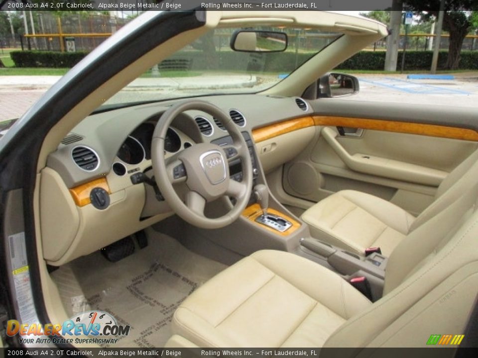 2008 Audi A4 2.0T Cabriolet Alpaka Beige Metallic / Beige Photo #8