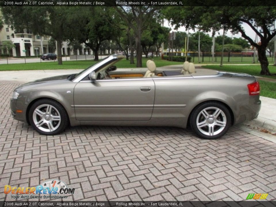 2008 Audi A4 2.0T Cabriolet Alpaka Beige Metallic / Beige Photo #11
