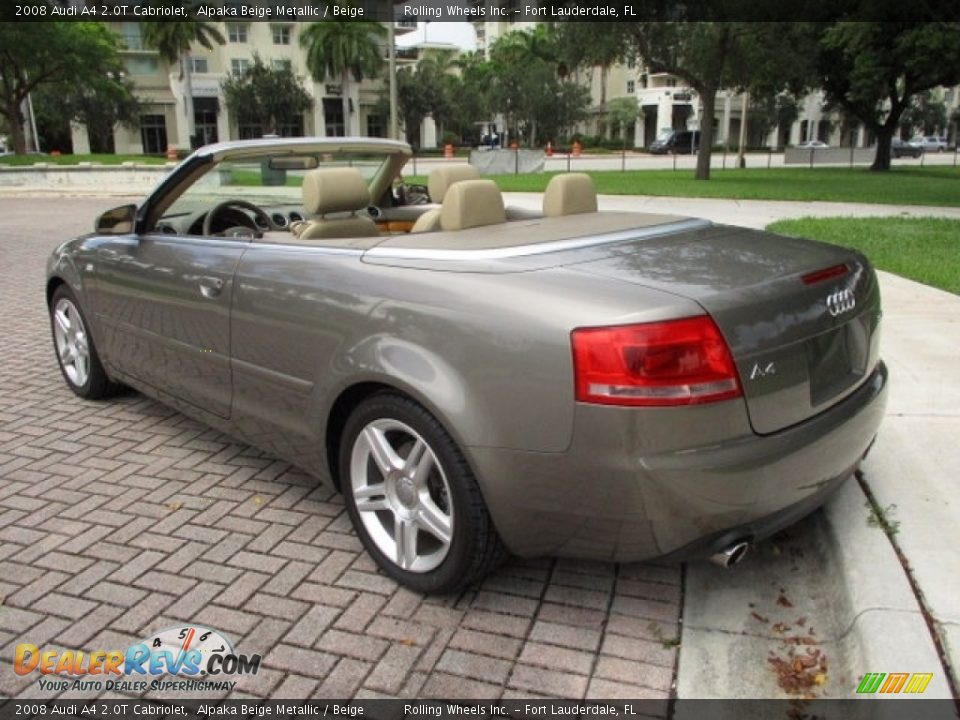 2008 Audi A4 2.0T Cabriolet Alpaka Beige Metallic / Beige Photo #13