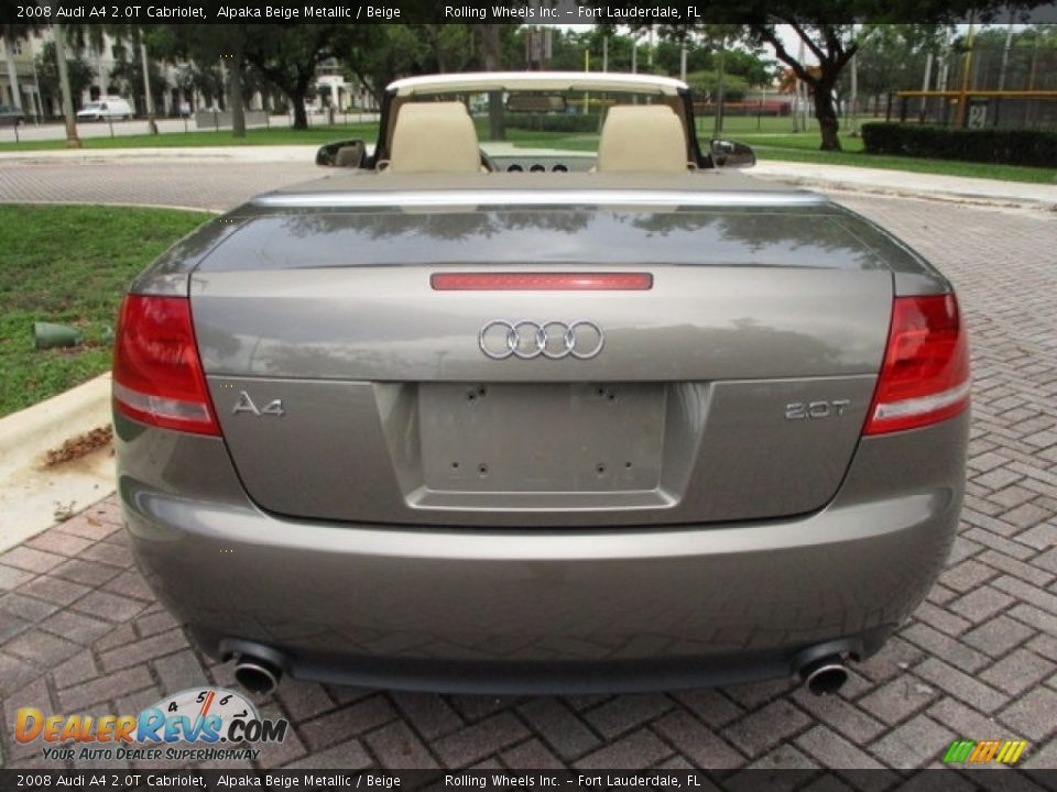2008 Audi A4 2.0T Cabriolet Alpaka Beige Metallic / Beige Photo #15