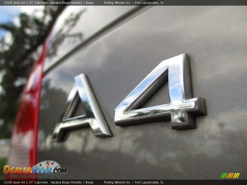 2008 Audi A4 2.0T Cabriolet Alpaka Beige Metallic / Beige Photo #16