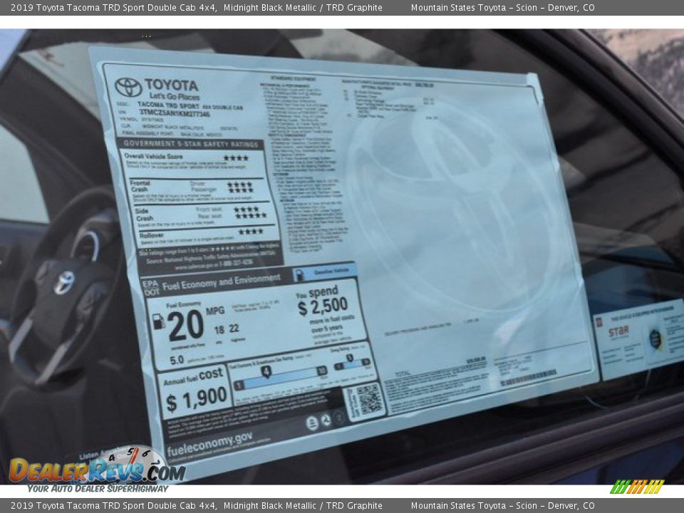 2019 Toyota Tacoma TRD Sport Double Cab 4x4 Midnight Black Metallic / TRD Graphite Photo #10