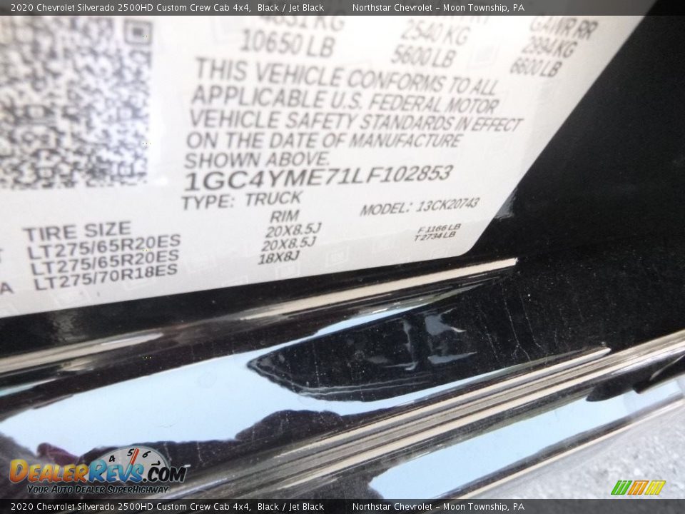 2020 Chevrolet Silverado 2500HD Custom Crew Cab 4x4 Black / Jet Black Photo #15