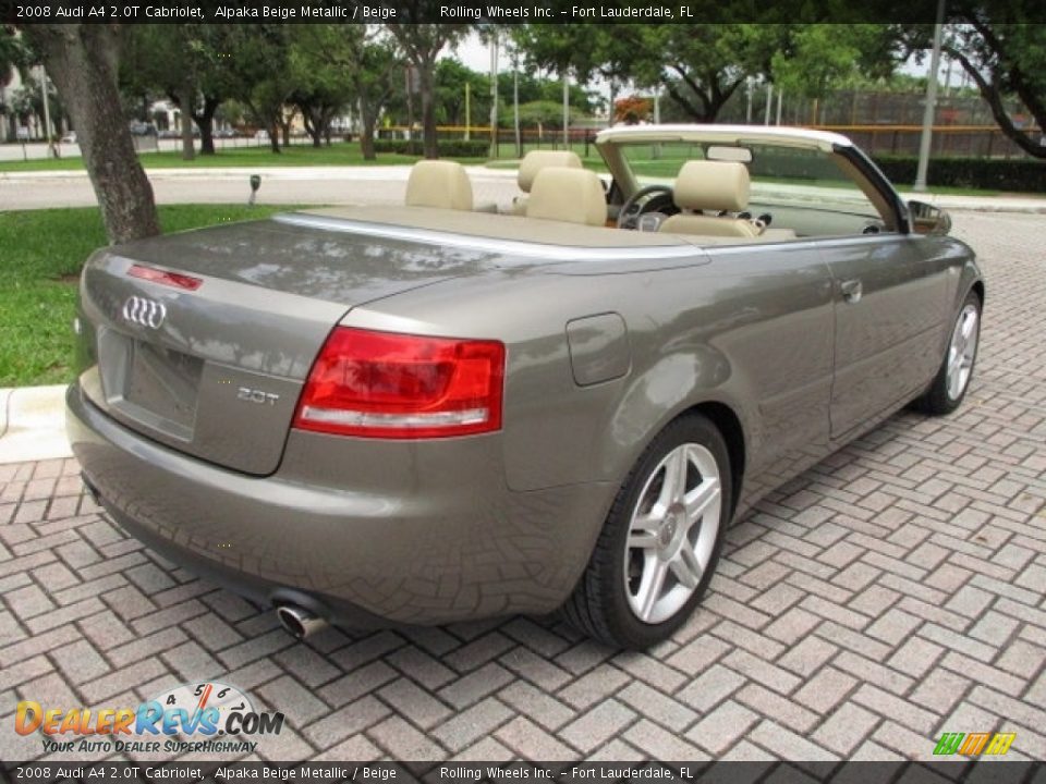 2008 Audi A4 2.0T Cabriolet Alpaka Beige Metallic / Beige Photo #28