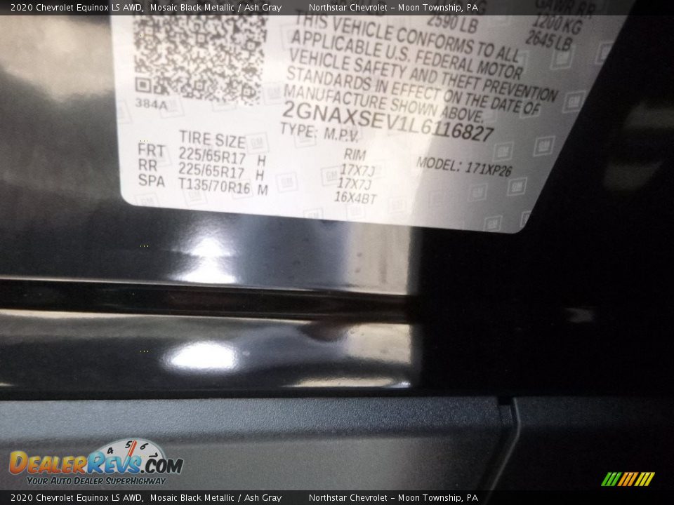 2020 Chevrolet Equinox LS AWD Mosaic Black Metallic / Ash Gray Photo #12