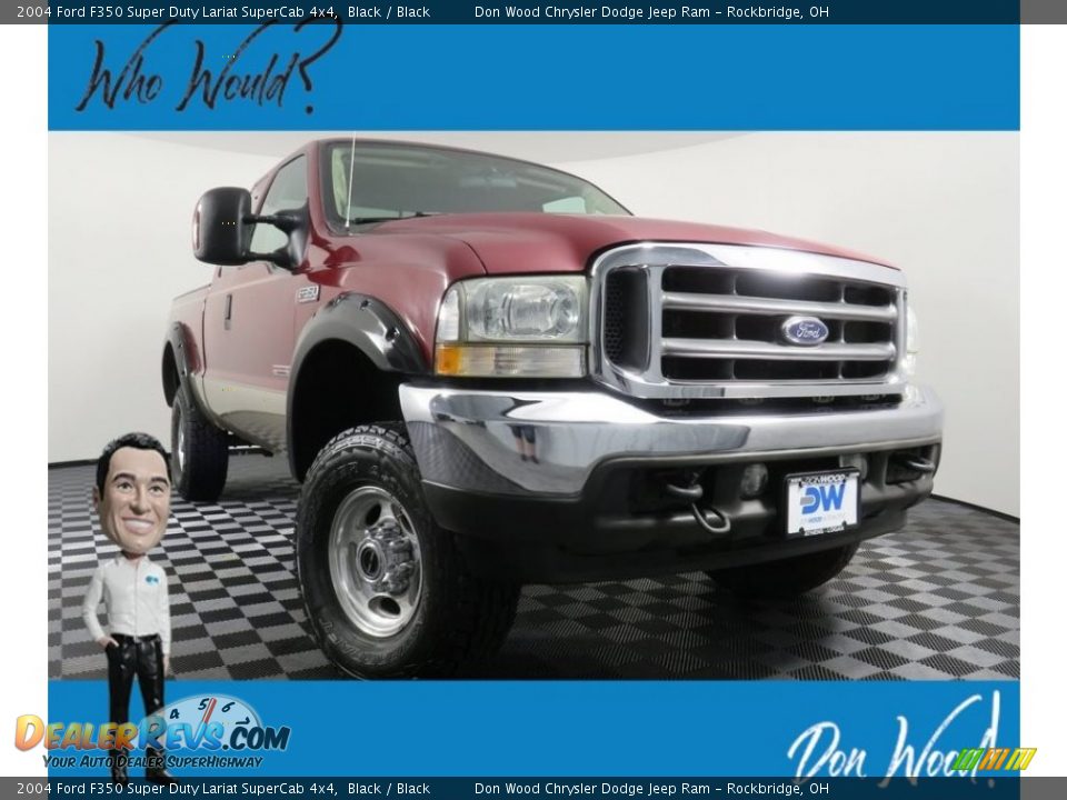 2004 Ford F350 Super Duty Lariat SuperCab 4x4 Black / Black Photo #1