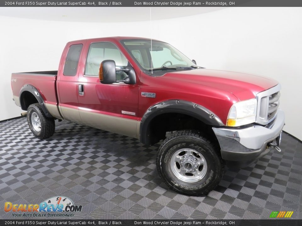 2004 Ford F350 Super Duty Lariat SuperCab 4x4 Black / Black Photo #2