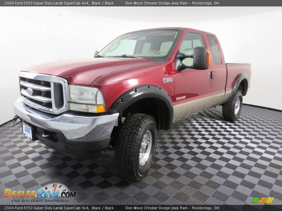 2004 Ford F350 Super Duty Lariat SuperCab 4x4 Black / Black Photo #7