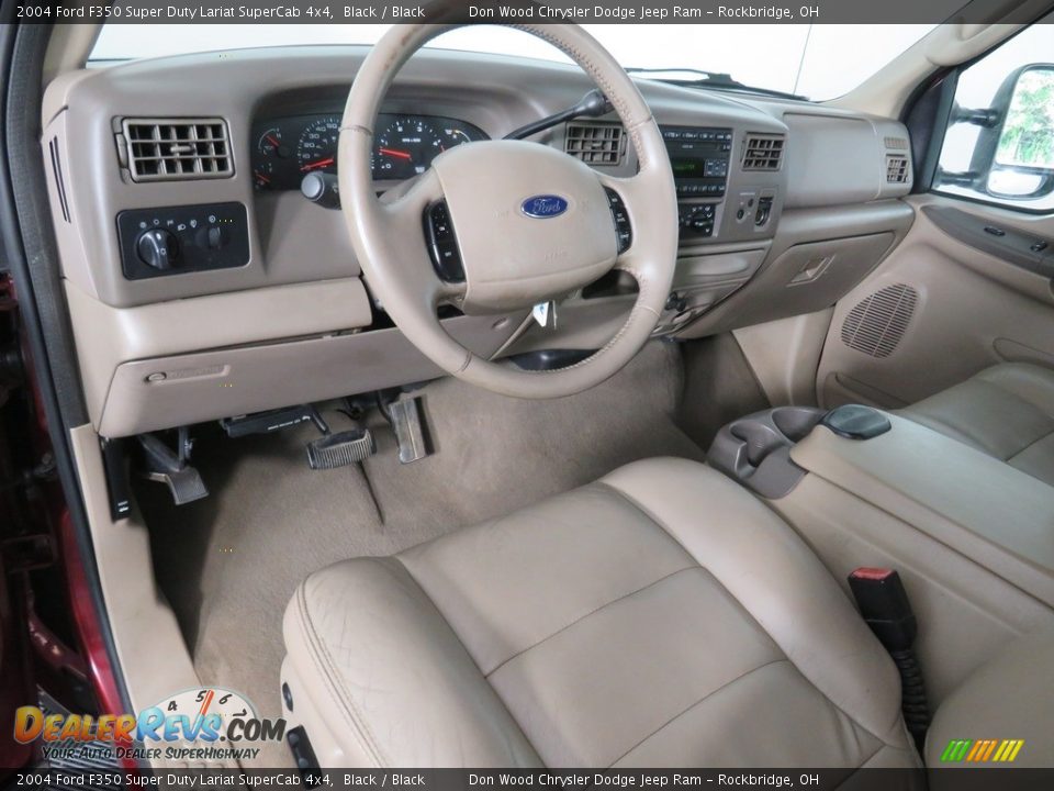 2004 Ford F350 Super Duty Lariat SuperCab 4x4 Black / Black Photo #27