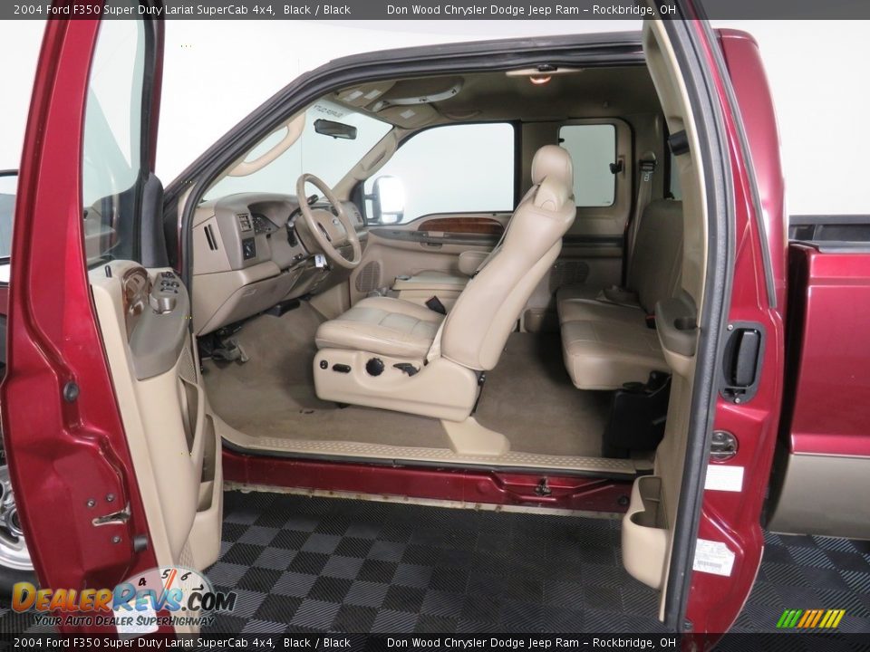 2004 Ford F350 Super Duty Lariat SuperCab 4x4 Black / Black Photo #28
