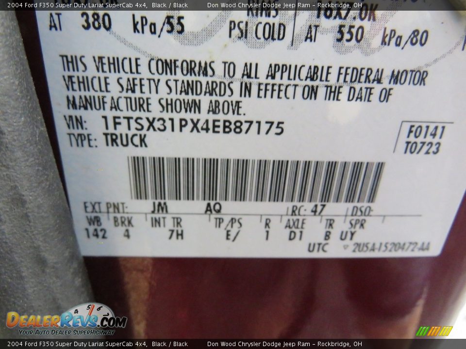 2004 Ford F350 Super Duty Lariat SuperCab 4x4 Black / Black Photo #32