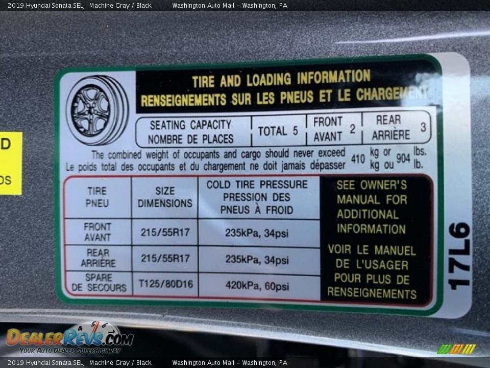 2019 Hyundai Sonata SEL Machine Gray / Black Photo #9