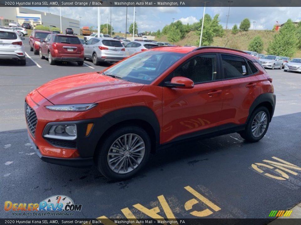 2020 Hyundai Kona SEL AWD Sunset Orange / Black Photo #7