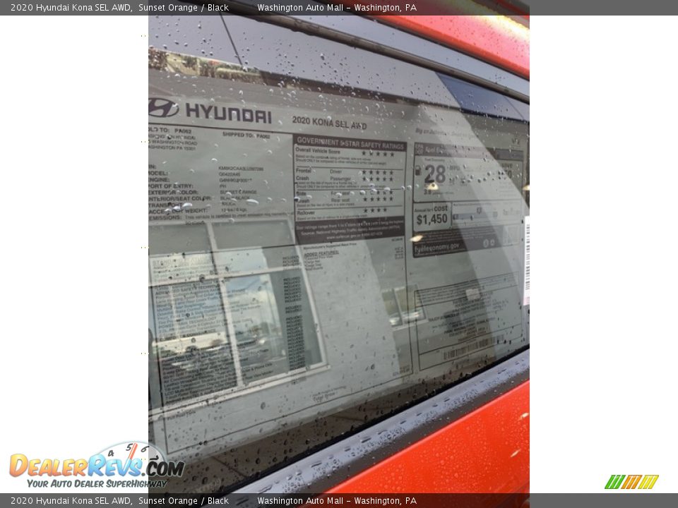 2020 Hyundai Kona SEL AWD Sunset Orange / Black Photo #16