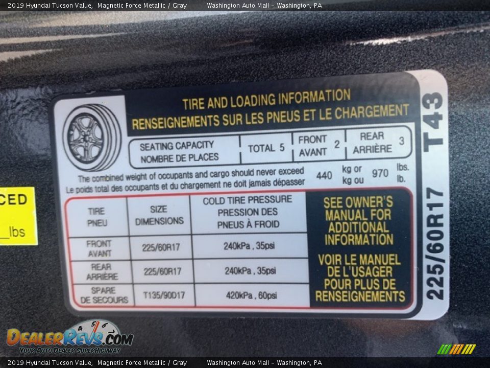 2019 Hyundai Tucson Value Magnetic Force Metallic / Gray Photo #9