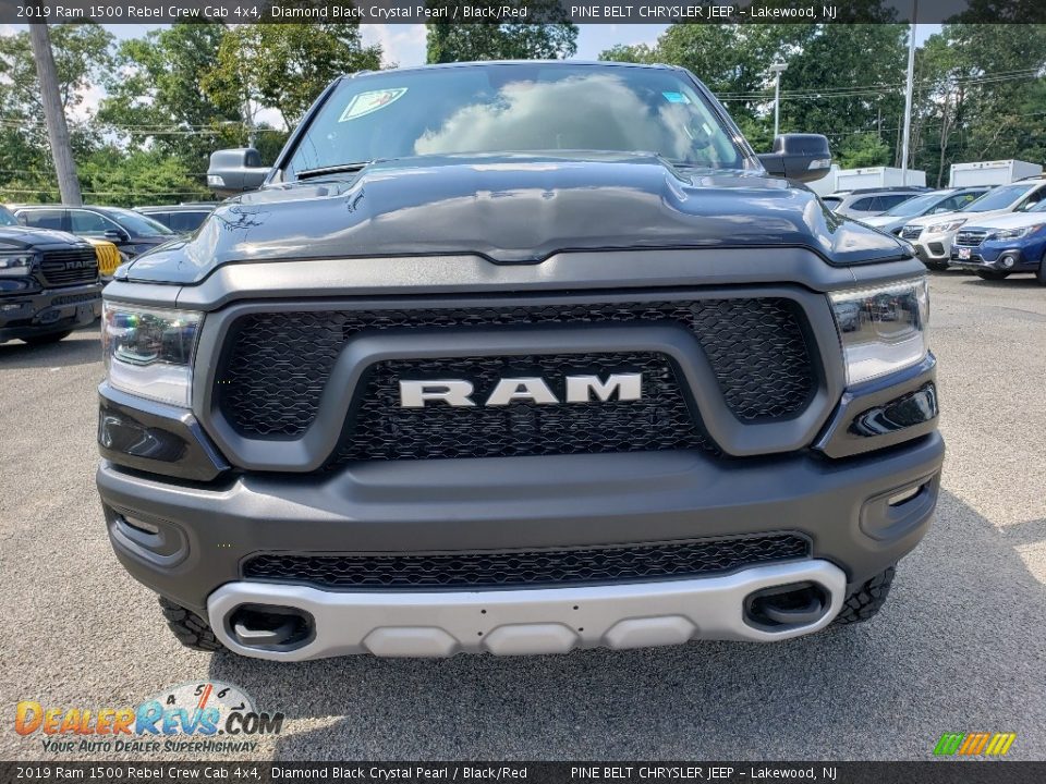 2019 Ram 1500 Rebel Crew Cab 4x4 Diamond Black Crystal Pearl / Black/Red Photo #2