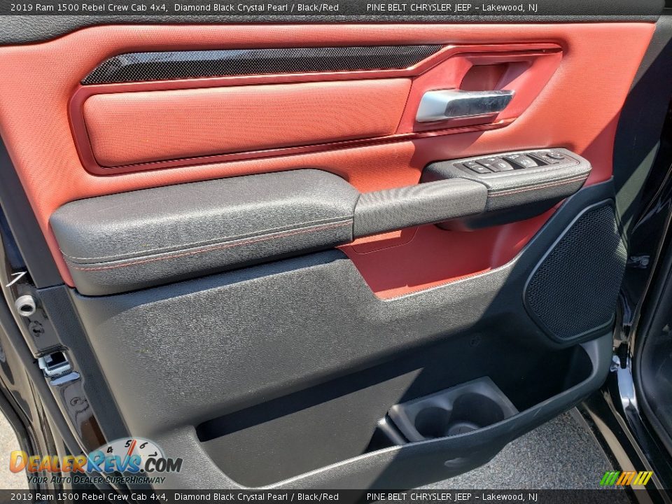 2019 Ram 1500 Rebel Crew Cab 4x4 Diamond Black Crystal Pearl / Black/Red Photo #8