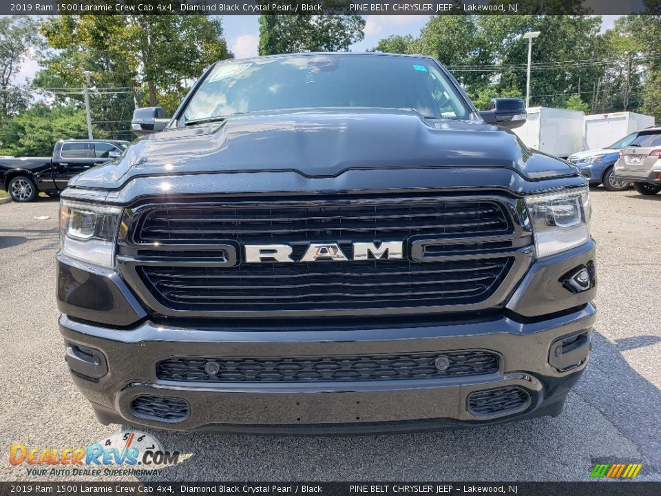 2019 Ram 1500 Laramie Crew Cab 4x4 Diamond Black Crystal Pearl / Black Photo #2