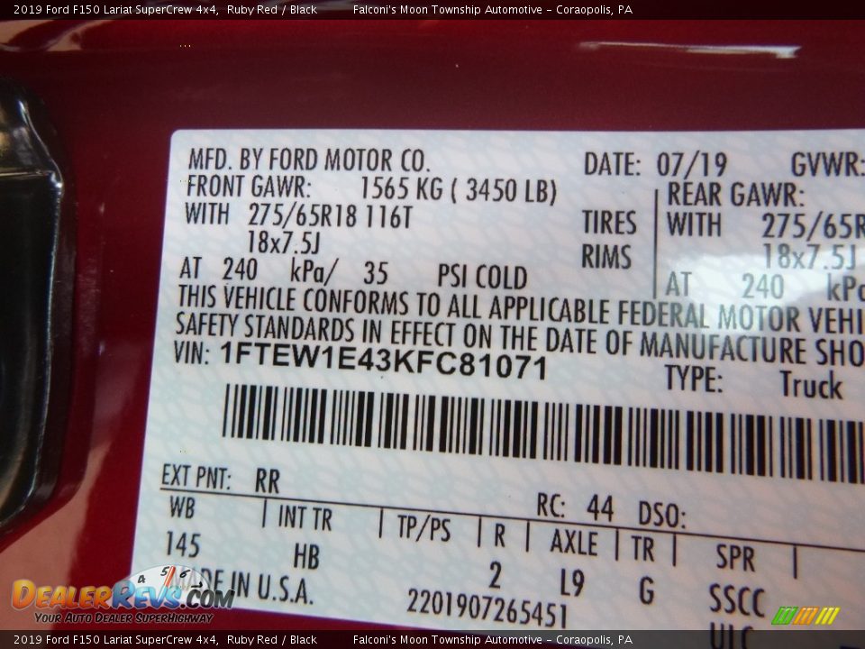 2019 Ford F150 Lariat SuperCrew 4x4 Ruby Red / Black Photo #12