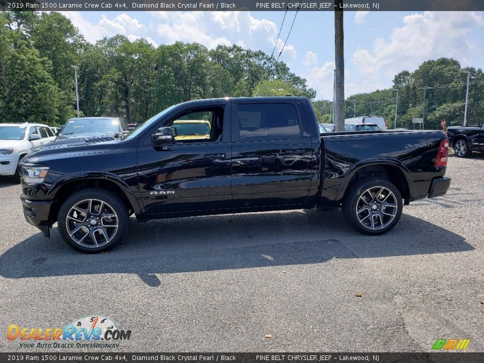 2019 Ram 1500 Laramie Crew Cab 4x4 Diamond Black Crystal Pearl / Black Photo #3