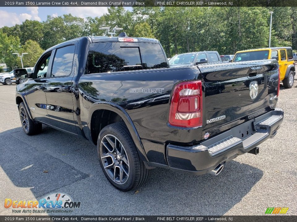 2019 Ram 1500 Laramie Crew Cab 4x4 Diamond Black Crystal Pearl / Black Photo #4