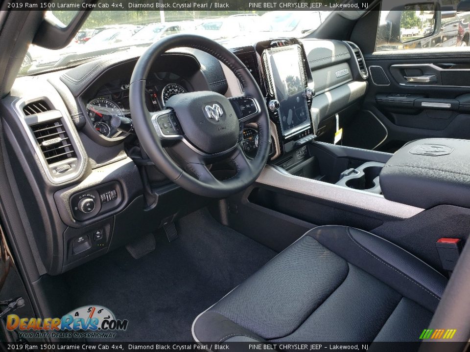 2019 Ram 1500 Laramie Crew Cab 4x4 Diamond Black Crystal Pearl / Black Photo #7