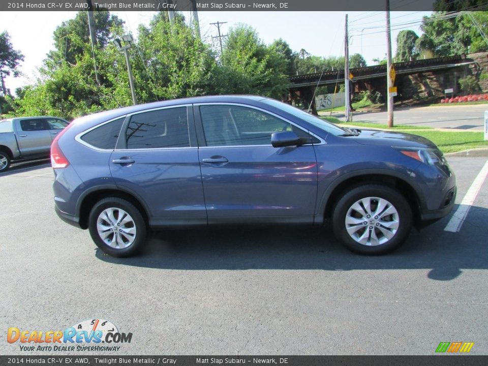 2014 Honda CR-V EX AWD Twilight Blue Metallic / Gray Photo #5