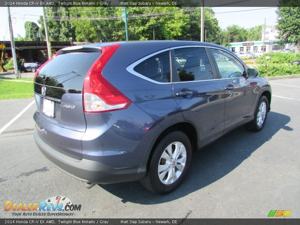 2014 Honda CR-V EX AWD Twilight Blue Metallic / Gray Photo #6