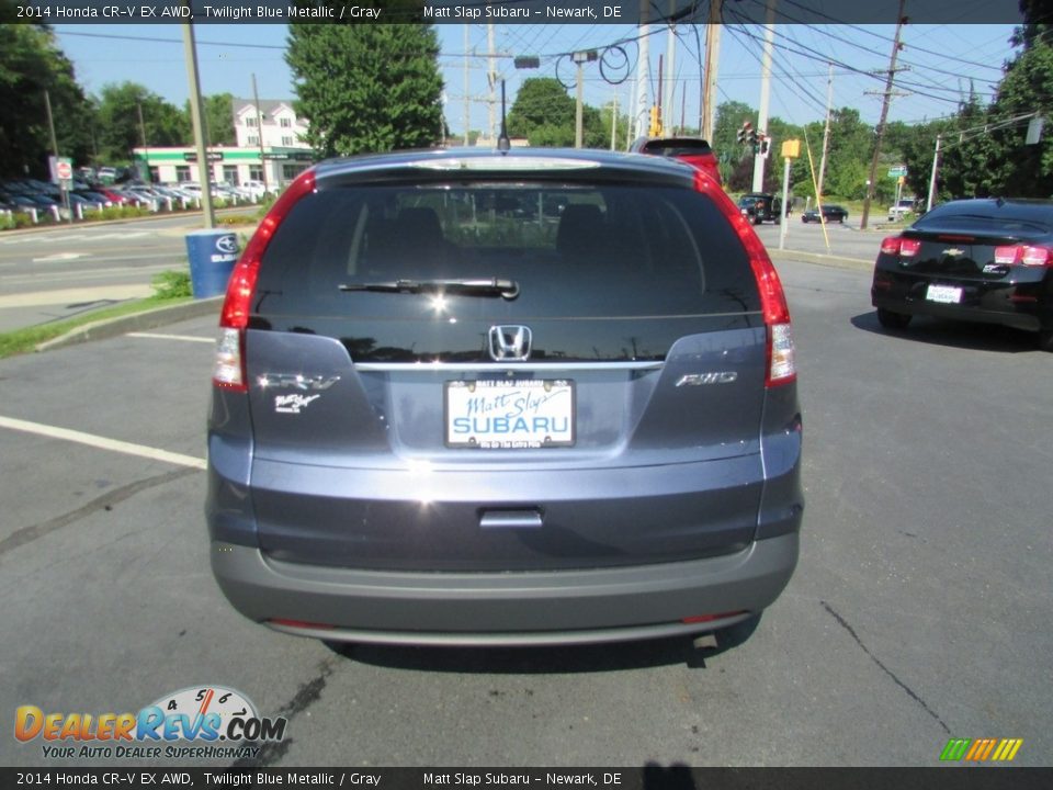 2014 Honda CR-V EX AWD Twilight Blue Metallic / Gray Photo #7