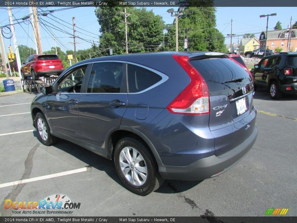 2014 Honda CR-V EX AWD Twilight Blue Metallic / Gray Photo #8
