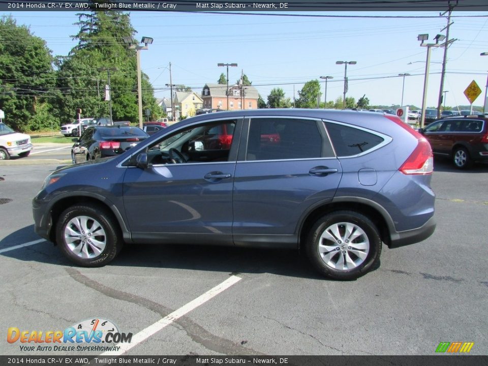 2014 Honda CR-V EX AWD Twilight Blue Metallic / Gray Photo #9