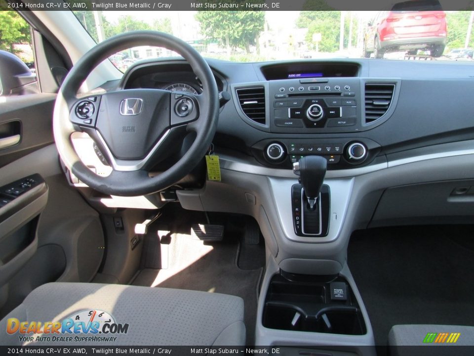 2014 Honda CR-V EX AWD Twilight Blue Metallic / Gray Photo #10