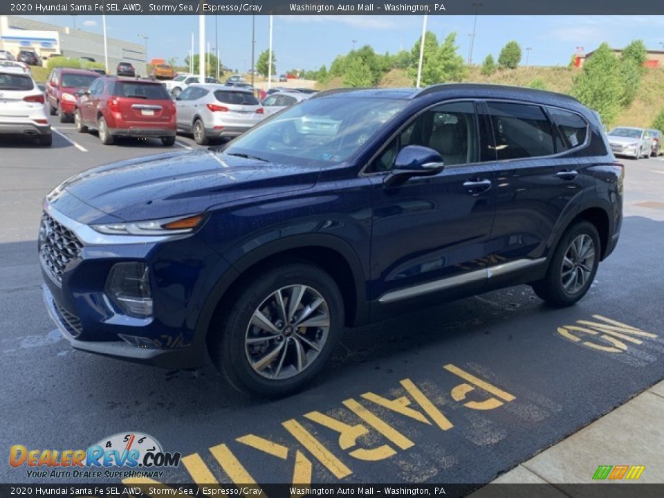 2020 Hyundai Santa Fe SEL AWD Stormy Sea / Espresso/Gray Photo #7
