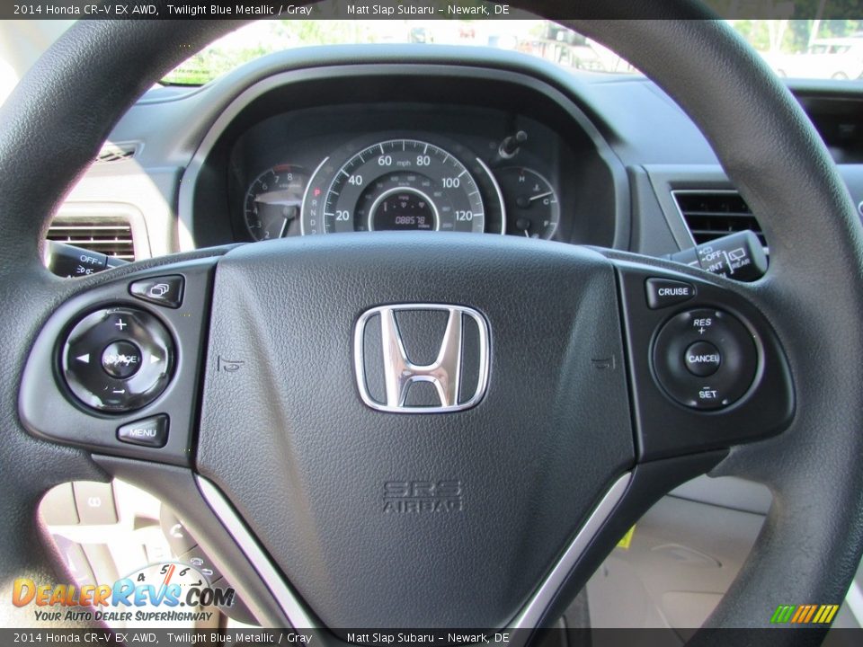 2014 Honda CR-V EX AWD Twilight Blue Metallic / Gray Photo #11