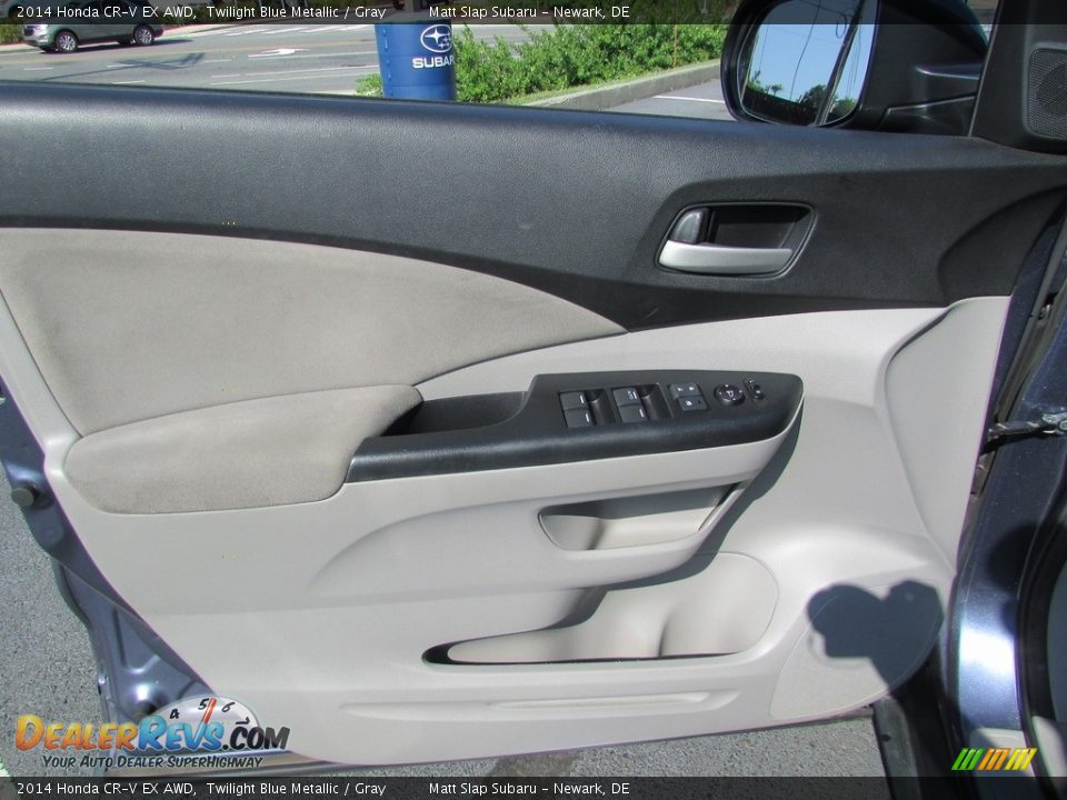 2014 Honda CR-V EX AWD Twilight Blue Metallic / Gray Photo #14