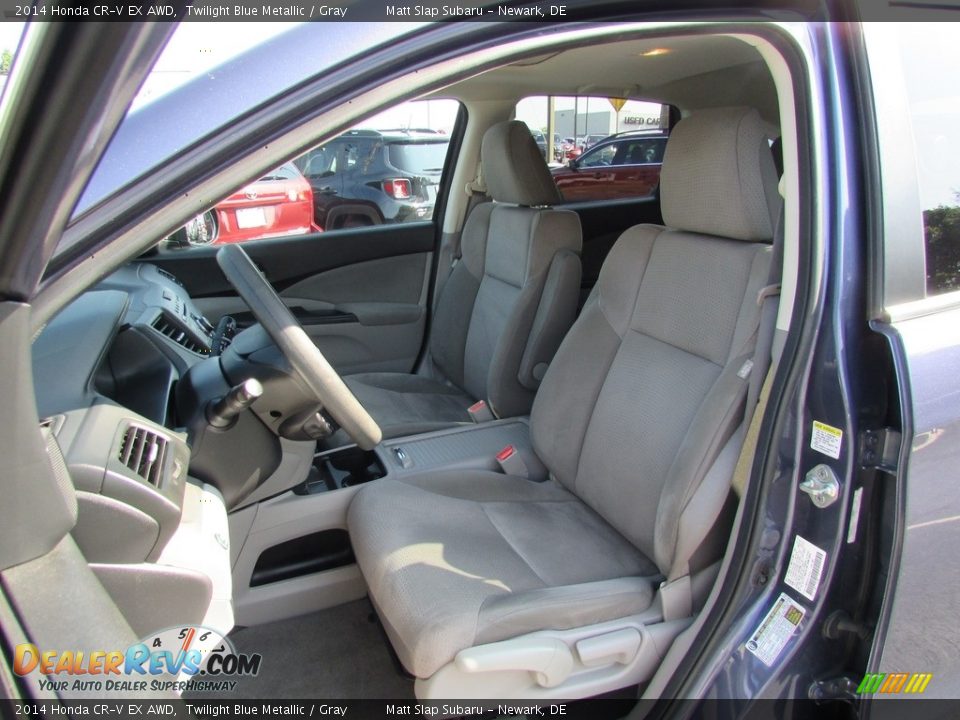 2014 Honda CR-V EX AWD Twilight Blue Metallic / Gray Photo #16