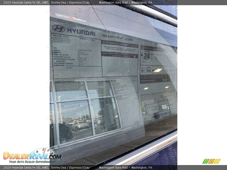 2020 Hyundai Santa Fe SEL AWD Stormy Sea / Espresso/Gray Photo #16