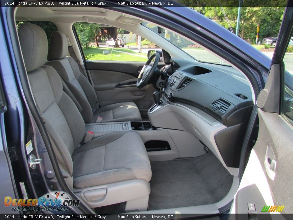 2014 Honda CR-V EX AWD Twilight Blue Metallic / Gray Photo #18