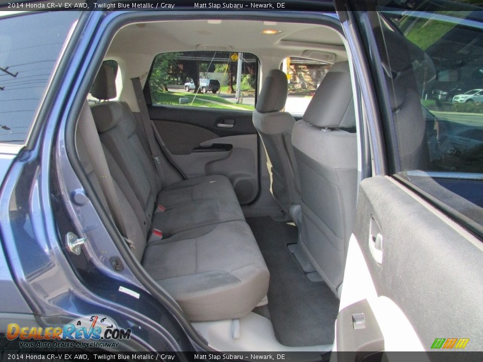 2014 Honda CR-V EX AWD Twilight Blue Metallic / Gray Photo #19