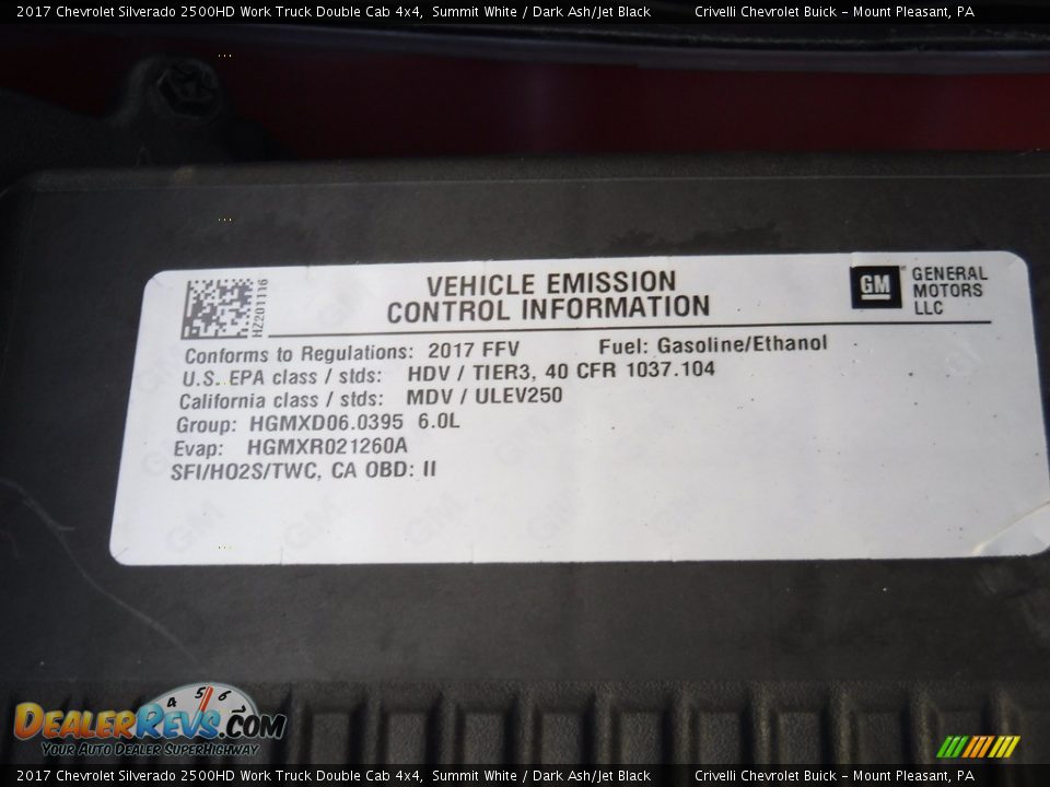 2017 Chevrolet Silverado 2500HD Work Truck Double Cab 4x4 Summit White / Dark Ash/Jet Black Photo #14