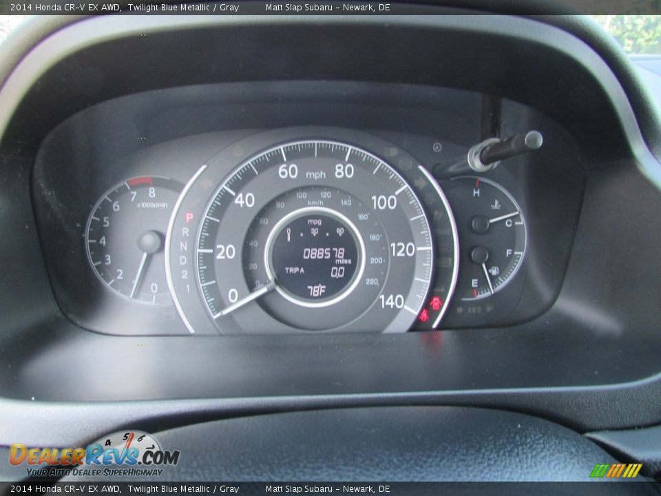 2014 Honda CR-V EX AWD Twilight Blue Metallic / Gray Photo #28